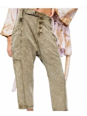Free People Desert Daze Harem Pants - Size 2- Olive Green